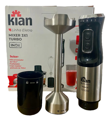 Mixer Turbo 3 Em 1 - 1000w 5 Velocidades Cor Preto