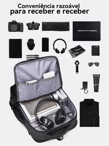 Mochila À Prova D'água Reforçada Expansível Para Viagens Diá