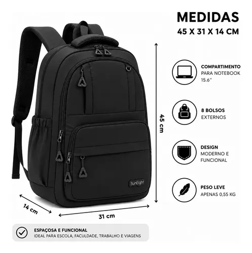Mochila Feminina Escolar Viagem Para Notebook Universitaria