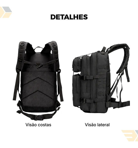 Mochila Grande Tática 40L Resistente Para Trabalho Militar Viagem Trilha Acampamento Fast Bag