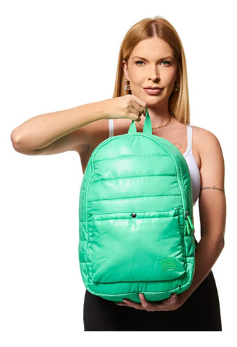 Mochila Masculina E Feminina Puff 20 L Olympikus Super Nova Cor VAPOR GREEN Desenho do tecido Liso