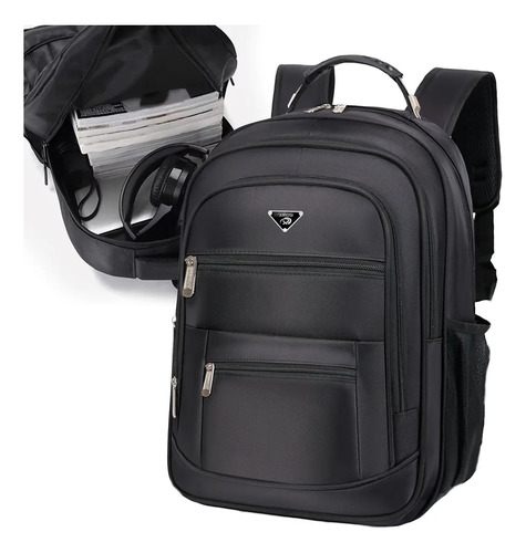 Mochila masculina impermeavel faculdade alca reforcada preto