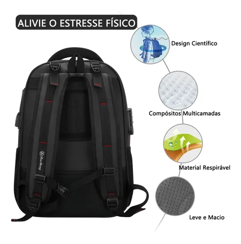 Mochila Masculina Impermeável Grande Reforçada Notebook 45l