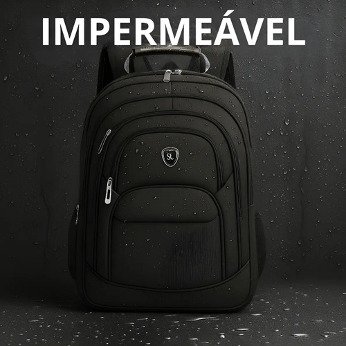 Mochila Masculina Impermeável Reforçada Aço Escola Notebook