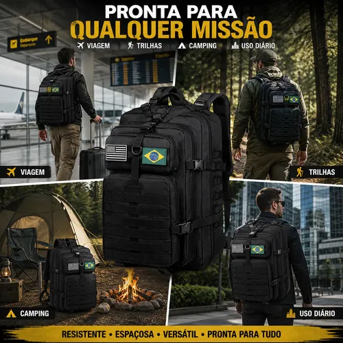 Mochila Masculina Tatica 50l Impermeavel Militar Reforçada