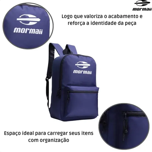 Mochila Mormaii Resistente Casual 21 Litros Básica Azul