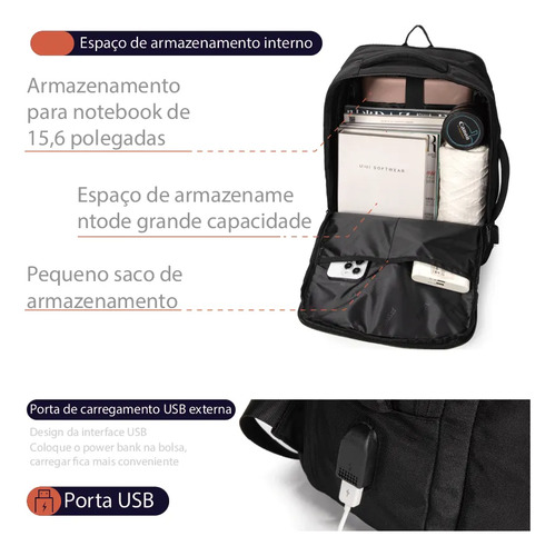 Mochila Resistente À Água E Reforçada Para Viagens Feminina