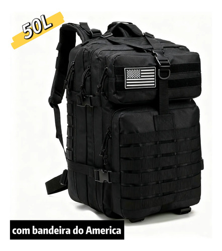 Mochila Tática Grande Resistente 50l Para Viagem Aventura