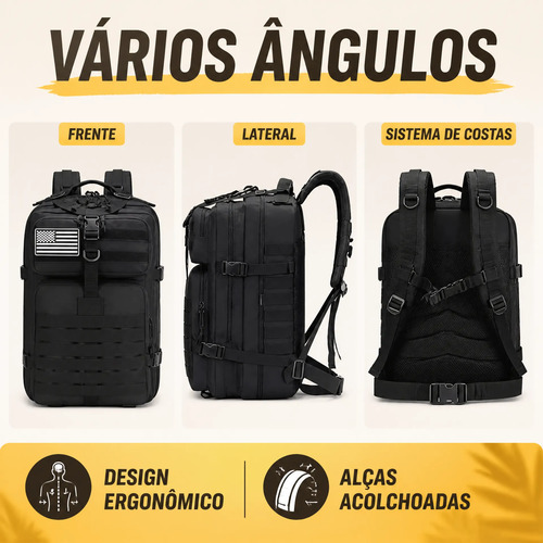 Mochila Tática Grande Resistente 50l Para Viagem Aventura