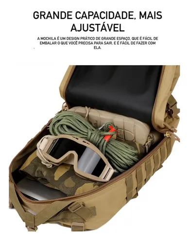 Mochila Tática Impermeável Militar Reforçada Grande 50litros