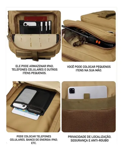 Mochila Tática Impermeável Militar Reforçada Grande 50litros