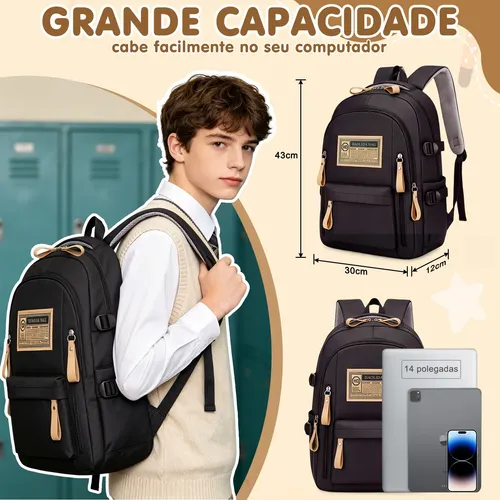 Mochila Trab Academia Faculdade Versátil Feminina Masculina