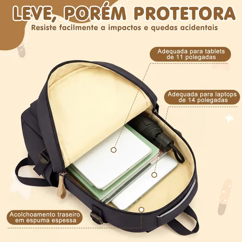 Mochila Trab Academia Faculdade Versátil Feminina Masculina