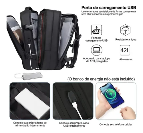 Mochila Viagem Feminina Masculina Para Notebook Executiva