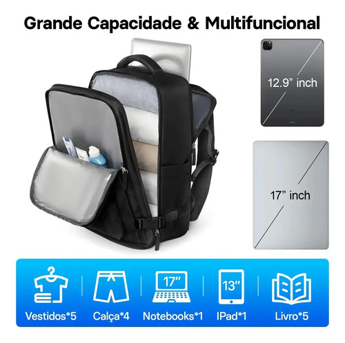 Mochila Viagem Impermeavel Executiva Grande Para Notebook