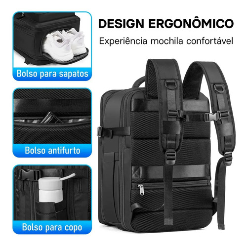 Mochila Viagem Impermeavel Executiva Grande Para Notebook