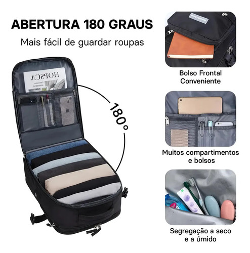 Mochila Viagem Impermeavel Executiva Grande Para Notebook