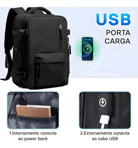 Mochila Viagem Impermeavel Executiva Grande Para Notebook