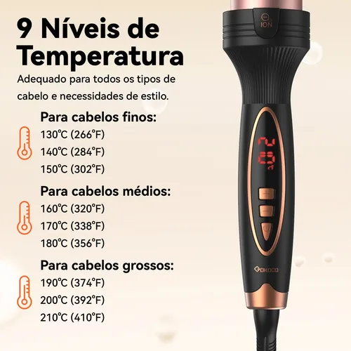 Modelador Decachos2em1 Íons Negativos Com Pente De Ar Quente