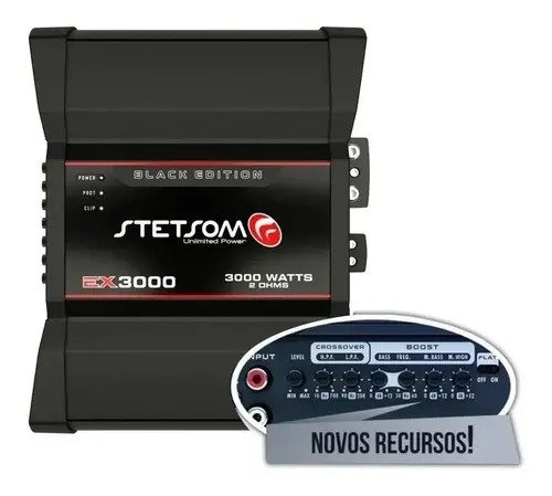 Modulo Amplificador Stetsom EX 3000 Black Edition 3000w RMS 2 Ohms Cor Preto