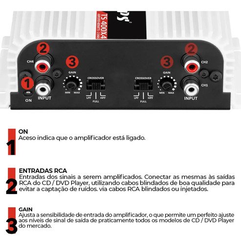Modulo Taramps 400 Rms Ts-400 Ts400x4 T400 4 Canais V6