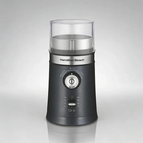 Moedor de Café Elétrico Hamilton Beach Ajustável Inox 150W Triturador Grãos Sementes Cuba Removível