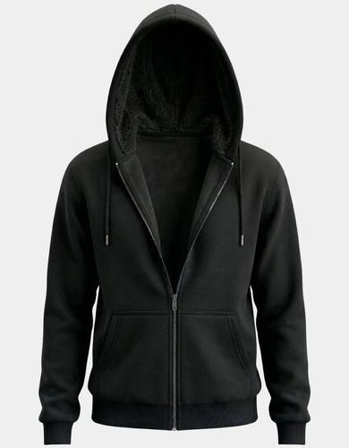Moletom liso masculino blusa frio canguru flanelado capuz