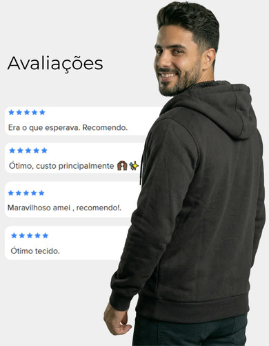 Moletom Liso Masculino Blusa Frio Canguru Flanelado Capuz