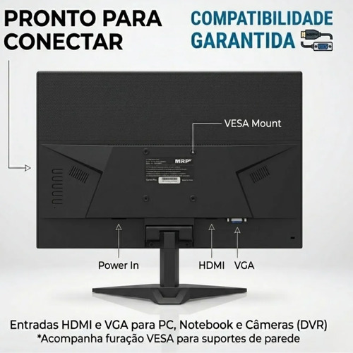 Monitor 20 Polegadas Led Hdmi Vga 1600 X 900 Segunda Tela