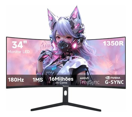 Monitor 34 ultrawide curvo qhd 3440x1440 180hz1350r1msgtg pr