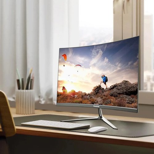 Monitor Curvo Gawfolk 24.5 Fhd 120hz Com Som Integrado Preto