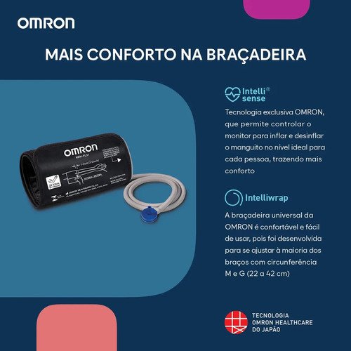 Monitor De Pressão Arterial De Braço Comfort Hem-7122 Omron Cor Branco