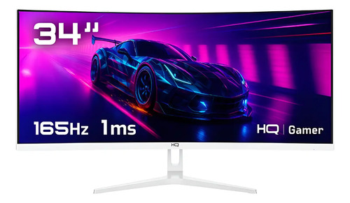 Monitor gamer 34 curvo branco 1ms 165hz hq hqw34c16 branco