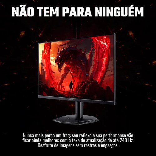 Monitor Gamer Acer Nitro 23.8" KG240Y W3BIIP LED FHD 1 ms 240 Hz