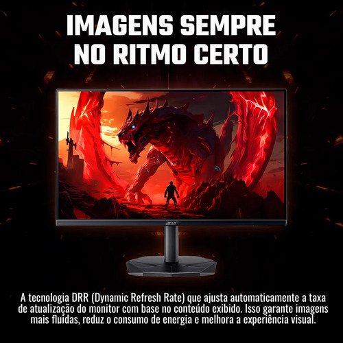 Monitor Gamer Acer Nitro 23.8" KG240Y W3BIIP LED FHD 1 ms 240 Hz