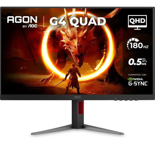 Monitor gamer aoc agon quad 27 qhd 180hz 05ms ips hdr10 base