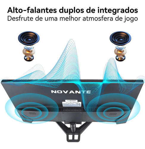 Monitor Gamer LCD 20 Polegadas pc,1600x900 HD,Alto-falantes Integrados,100Hz,Tempo de Resposta 1ms,250cd/m²,72% NTSC,1000:1,HDMI/VGA/AUIDO/DC,Bivolt