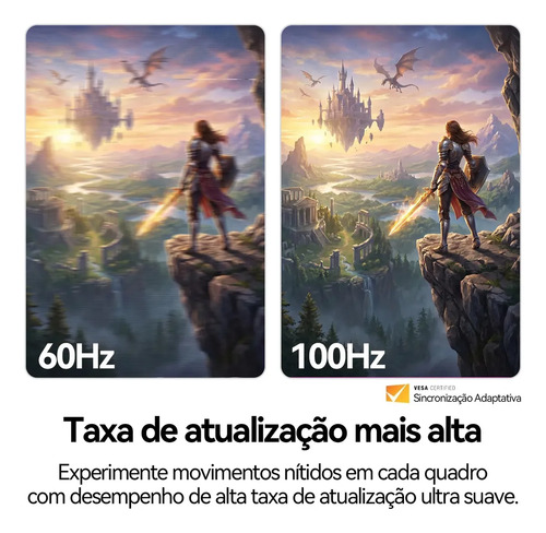 Monitor Gamer LCD 20 Polegadas pc,1600x900 HD,Alto-falantes Integrados,100Hz,Tempo de Resposta 1ms,250cd/m²,72% NTSC,1000:1,HDMI/VGA/AUIDO/DC,Bivolt