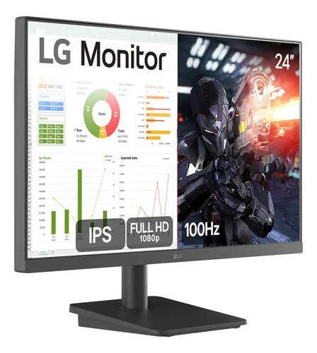 Monitor Gamer LG 24MS500-B 24ms Ips Fullhd 100hz Ajuste de Inclinação Negro