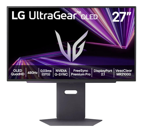Monitor gamer lg ultragear tela oled 27 qhd hdr400 480 hz