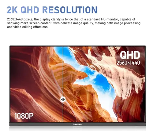 Monitor Gawfolk 27 Ips 2k Qhd 75hz Com Alto-falante