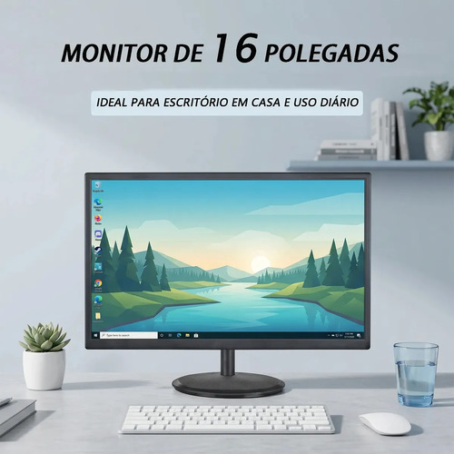 Monitor led 16 full hd com taxa de atualizacao de 60 hz tem