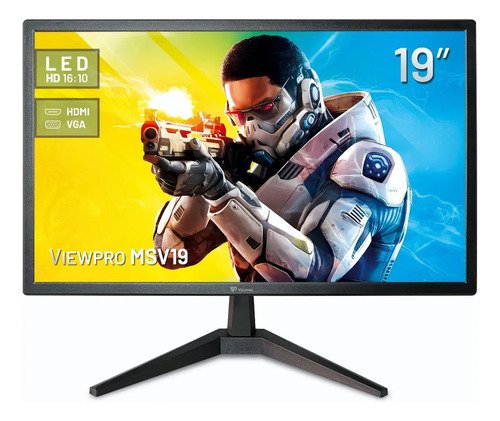Monitor led 19 viewpro resolucao 1440x900 hdmi vga vesa pret