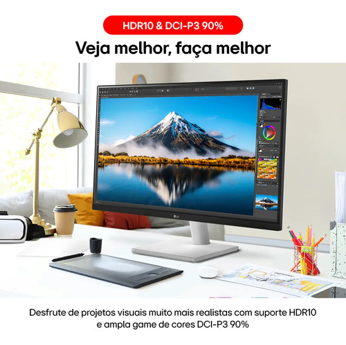 Monitor LG UltraFine™ - Tela IPS UHD 4K 27", HDR10, DCI-P3 90%, Dynamic Action Sync – 27US500-W