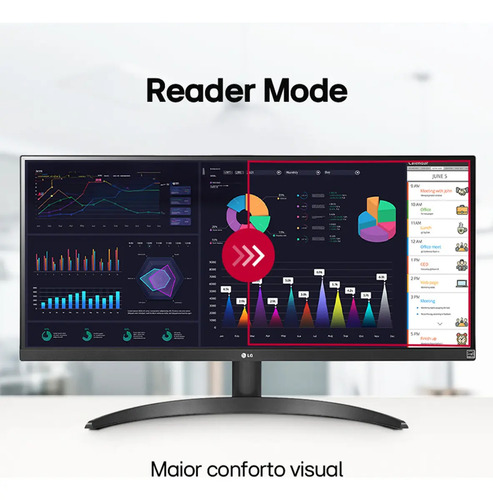Monitor LG UltraWide™️ - Tela IPS de 29", 21:9, HDR10, sRGB 99%, 100Hz - 29WQ500