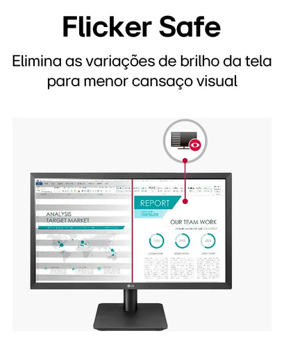 Monitor PC LG 19.5'' 20MK400H-B LED HD HDMI VGA (D-Sub) 75Hz 2ms(GtG) Ajuste de Inclinação Reader Mode