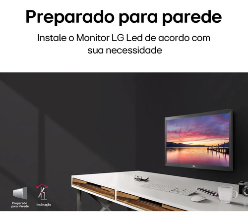Monitor PC LG 19.5'' 20MK400H-B LED HD HDMI VGA (D-Sub) 75Hz 2ms(GtG) Ajuste de Inclinação Reader Mode