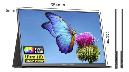 Monitor Portátil 15,6" Tomate MTM-1506 Full HD IPS Ultra Slim USB-C/HDMI.