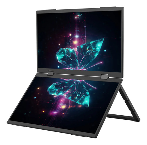 Monitor portatil duplo 156 full hdcom bolsa telas dobraveis