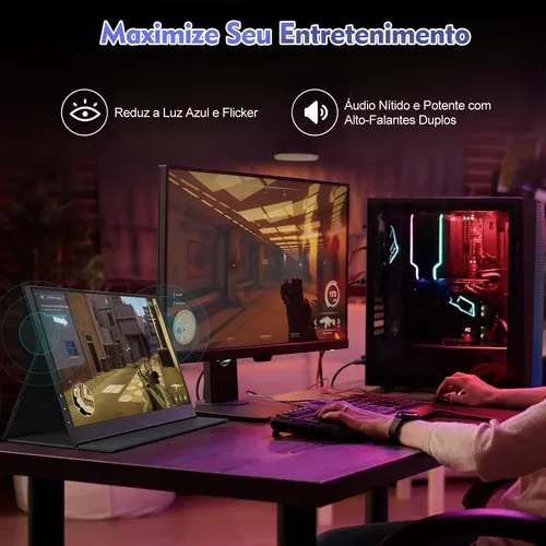 Monitor Portátil Gamer 15.6 Full Hd Ips Usb-c Hdmi Vesa